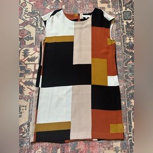 Loft - Sleeveless crepe color block shift dress Size L